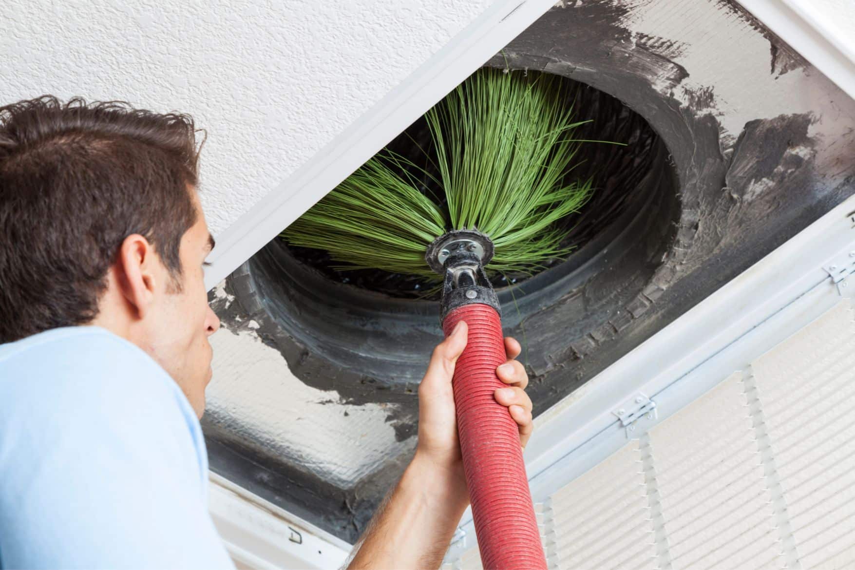 Commercial duct cleaning in restaurant kitchen